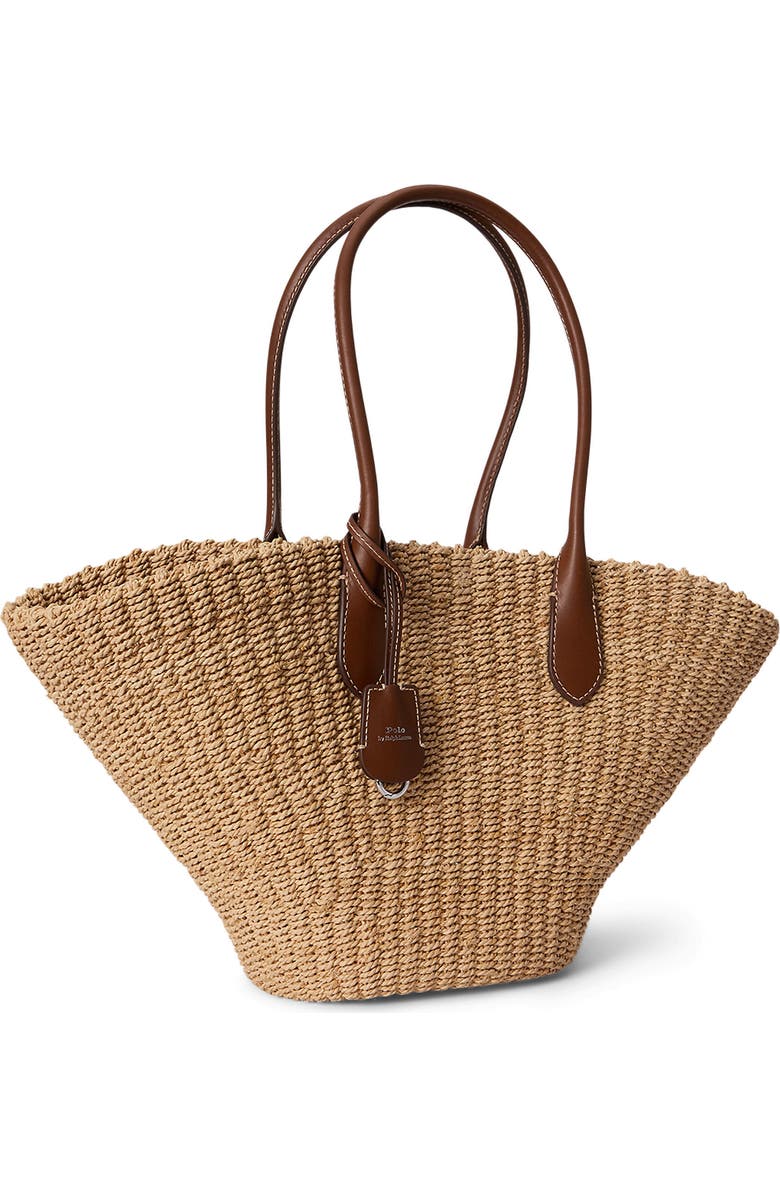 Polo Ralph Lauren Bellport Raffia Basket Tote, Alternate, color, Natural/ Cuoio