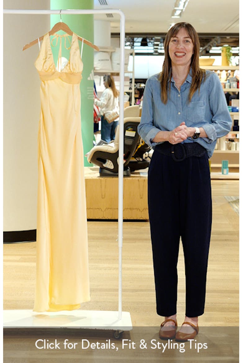 Odyssa Satin Halter Gown video