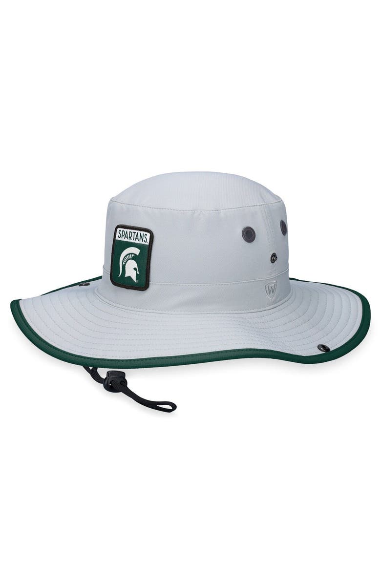 TOP OF THE WORLD Men's Top of the World Gray Michigan State Spartans Steady Bucket Hat, Main, color, 