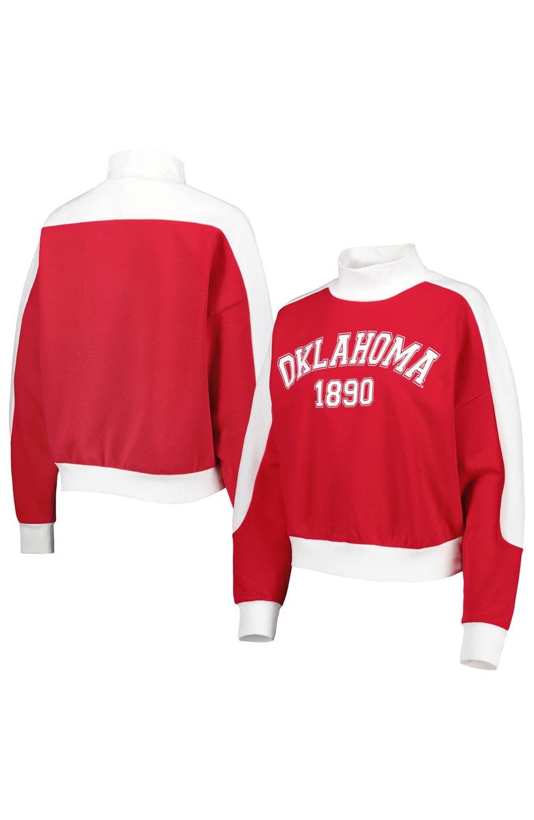 GAMEDAY COUTURE Women's Gameday Couture Crimson Oklahoma Sooners Make it a Mock Sporty Pullover Sweatshirt, Main, color, Crimson