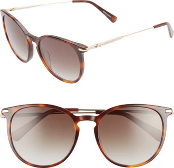 Round Longchamp Gradient Lens Sunglasses - Brown Longchamp LO795S Oval Sunglasses | EyeOns.com main image 4