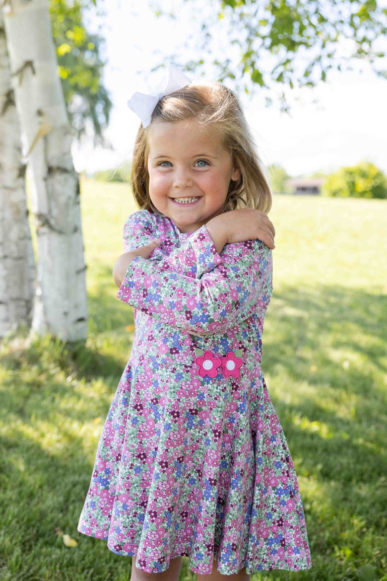 Floral Knit Dress with Flowers, Alternate, color, Ivory, Pink & Multi Floral