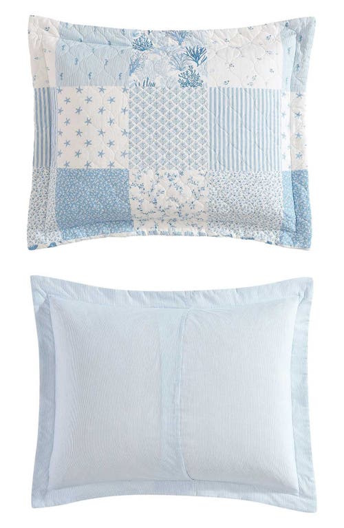 Laura Ashley 3-piece Comforter & Sham Quilt Set In Blue
