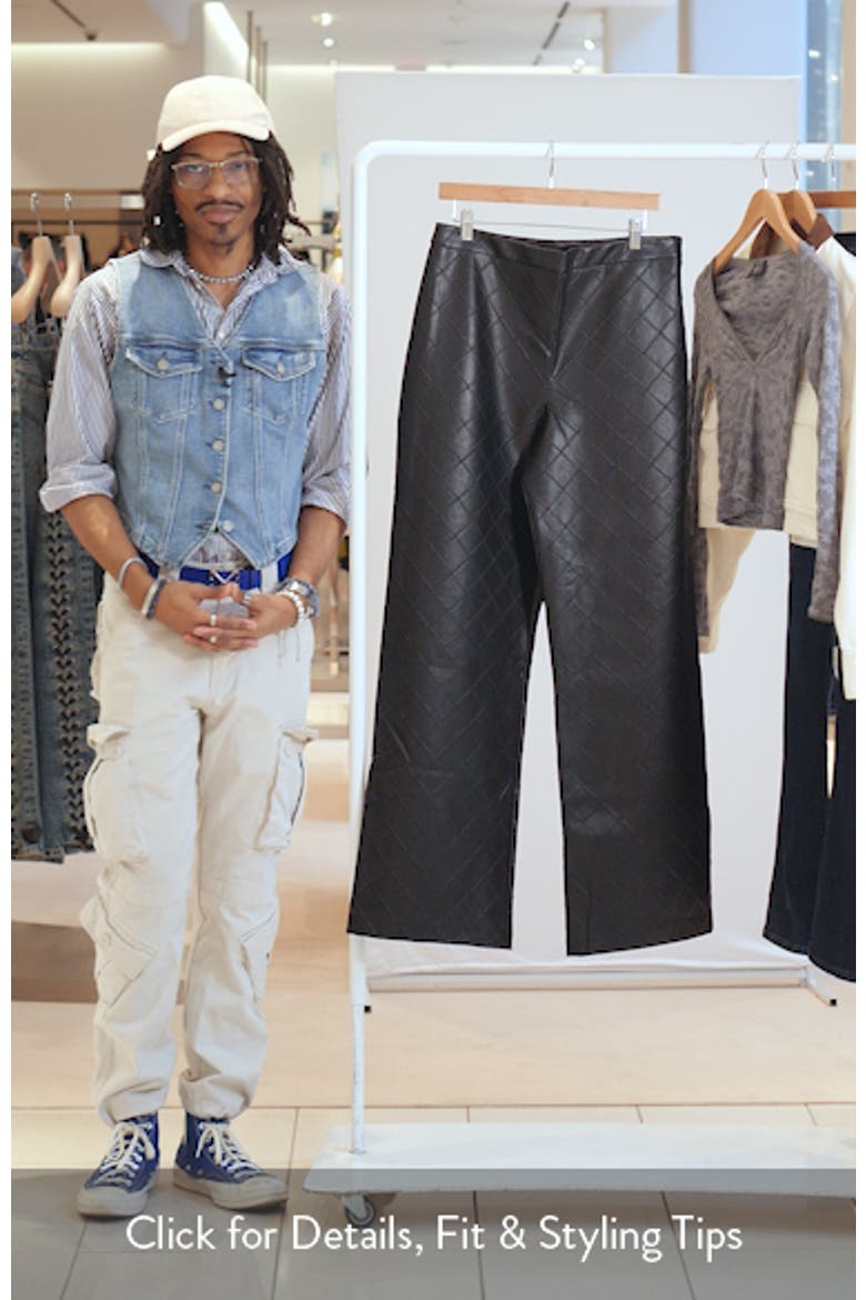 Diamond Stitched Faux Leather Pants video