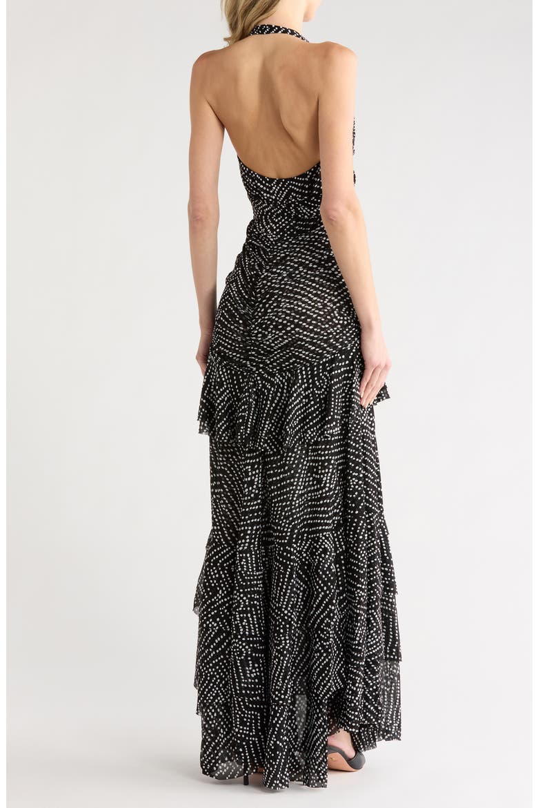 Patricia Halter Maxi Dress, Alternate, color, BAKIT DOT BIG BLACK