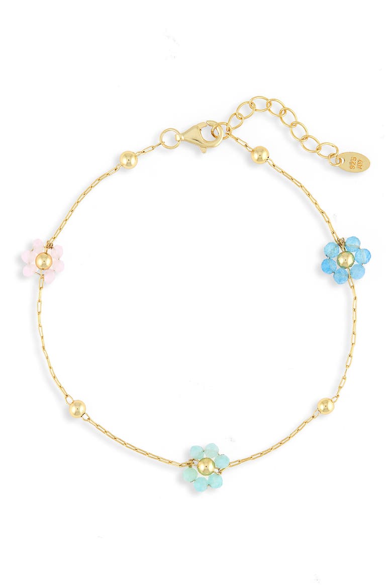 Agate Cluster Station Chain Bracelet, Main, color, GOLD/JADE