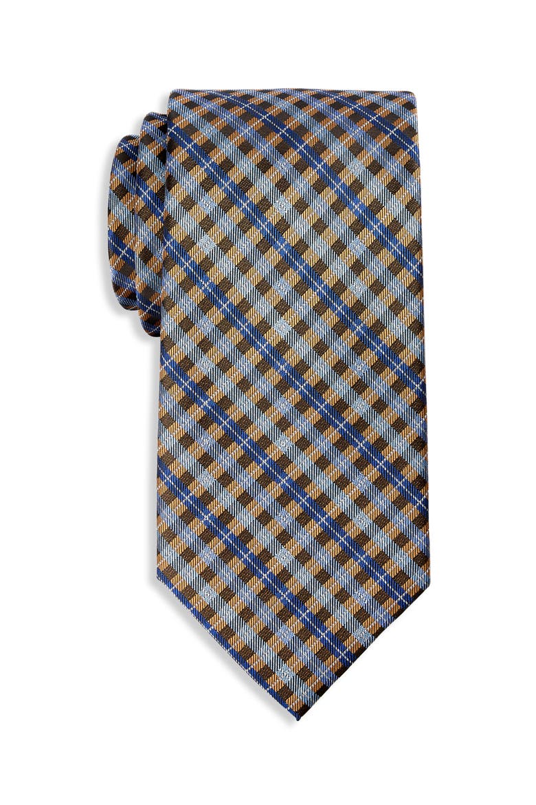 Big & Tall Check Patterned Tie, Main, color, Orange