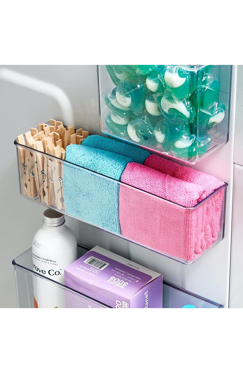 iDesign Magnetic Organizer Bins for Laundry Room - Set of 4 - Clear, Alternate, color, Clear