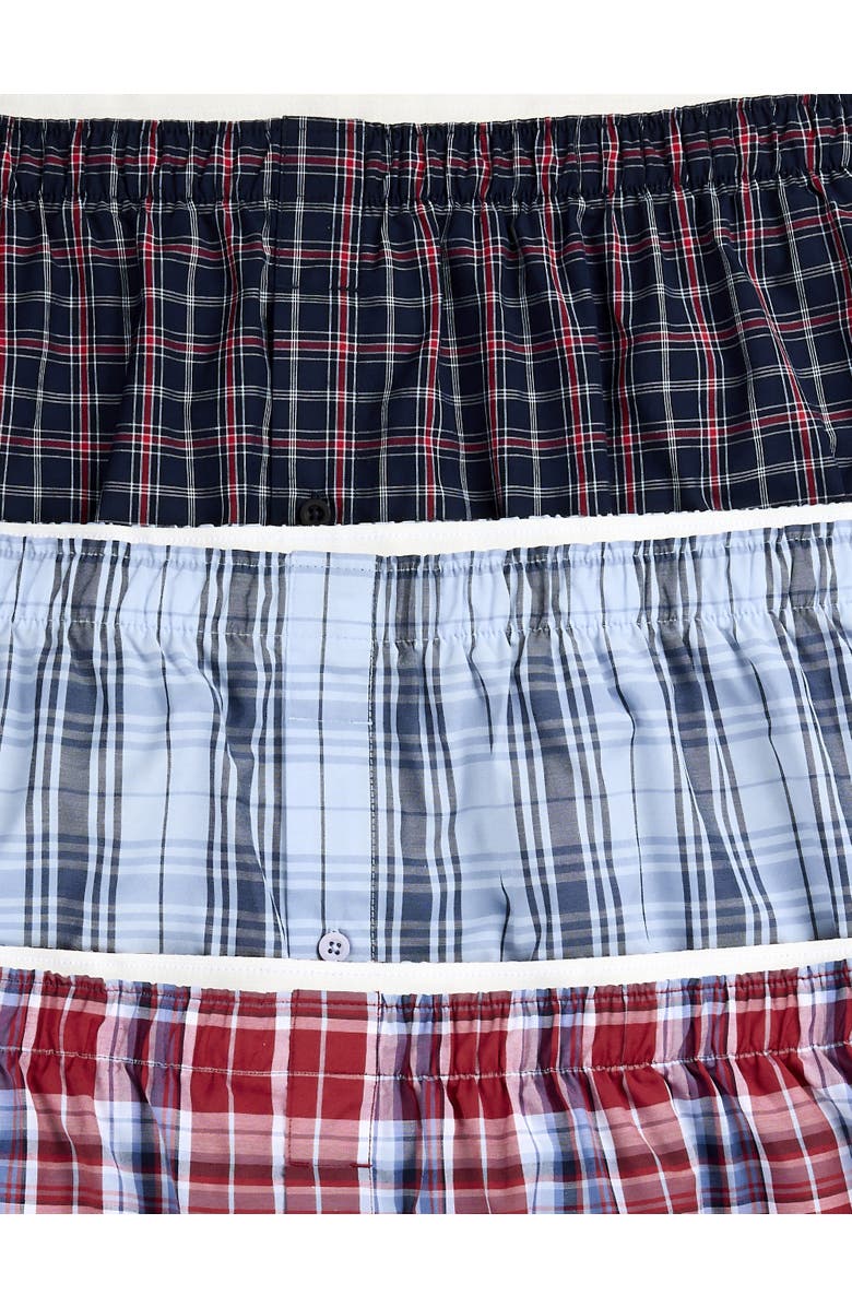 Harbor Bay by DXL Big
Tall 3-Pack Plaid Woven Boxers, Alternate, color, Rio Red