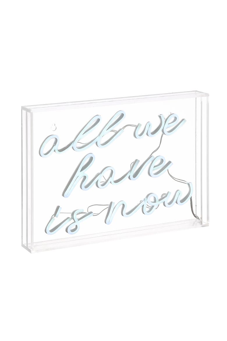 All X 10" Contemporary Glam Acrylic Box USB Operated LED Neon Light, Main, color, White
