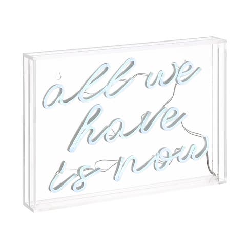 All X 10" Contemporary Glam Acrylic Box USB Operated LED Neon Light
