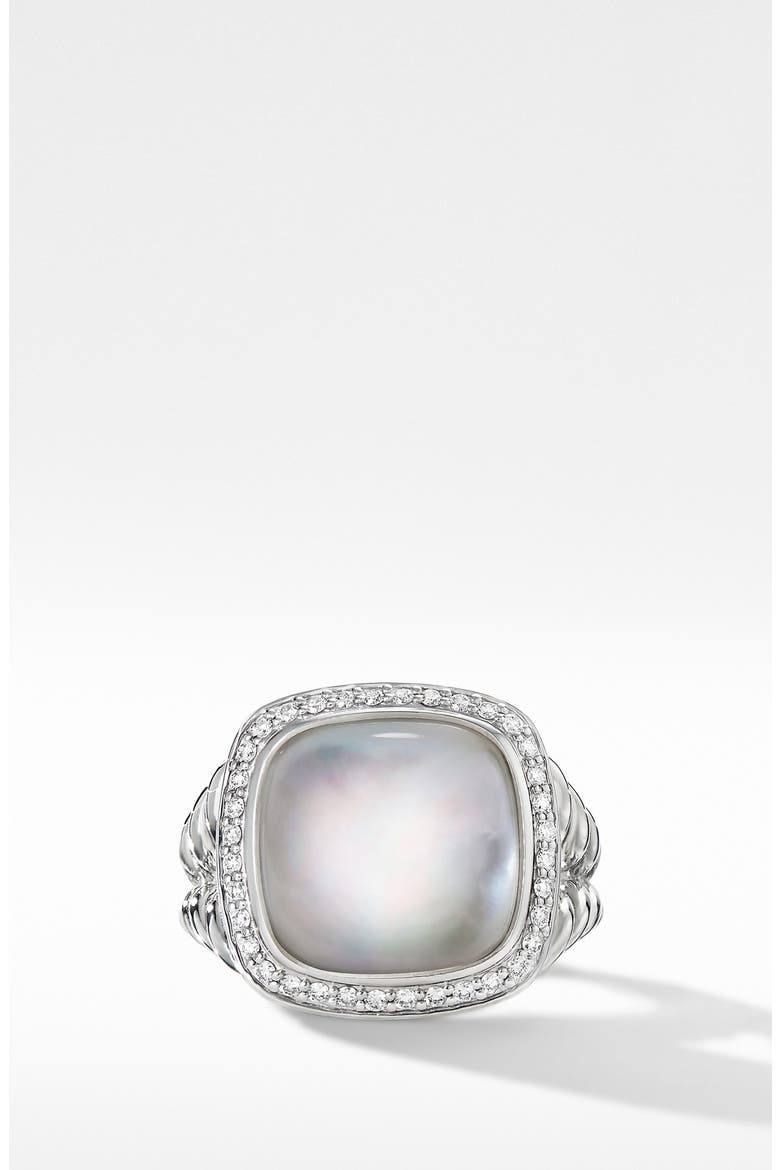 Albion® Rock Crystal & Diamond Ring, Main, color, ROCK CRYSTAL W/ MOP BACK