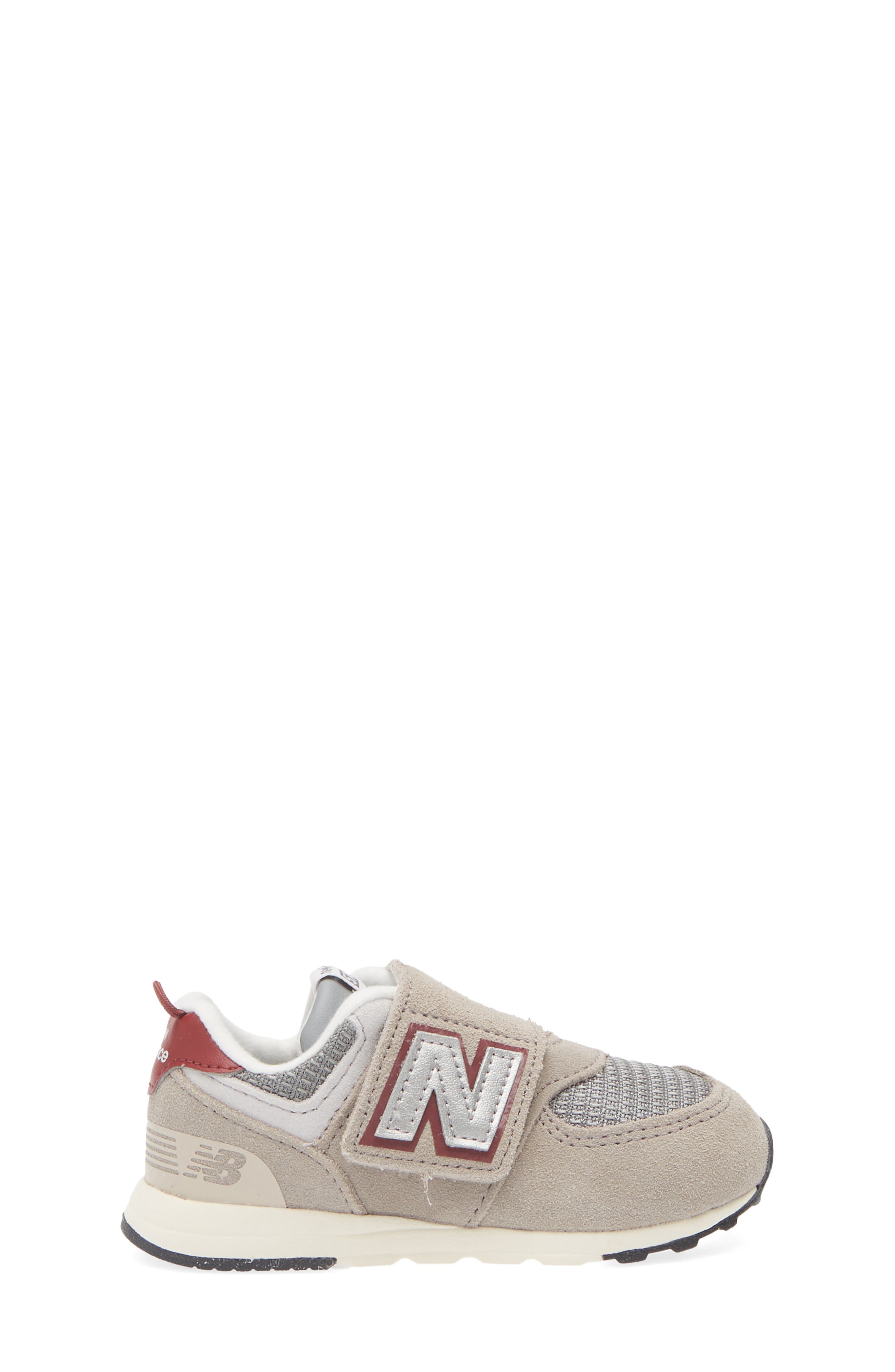 New Balance Kids' 574 New B Sneaker, Alternate, color, Arid Stone/ Monarch Burgundy