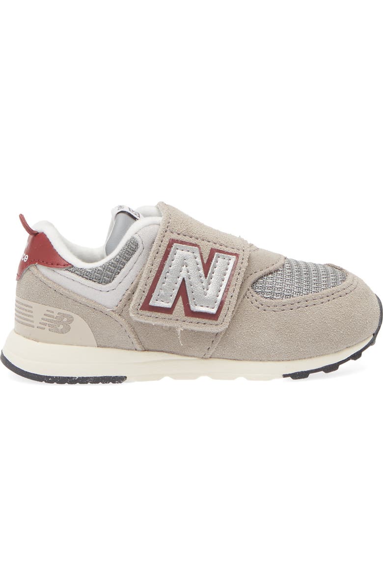 New Balance Kids' 574 New B Sneaker, Alternate, color, Arid Stone/ Monarch Burgundy