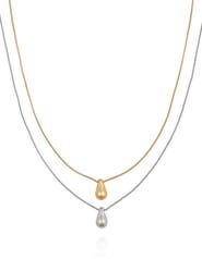 Vince Camuto Two-Tone Teardrop Pendant Layered Necklace