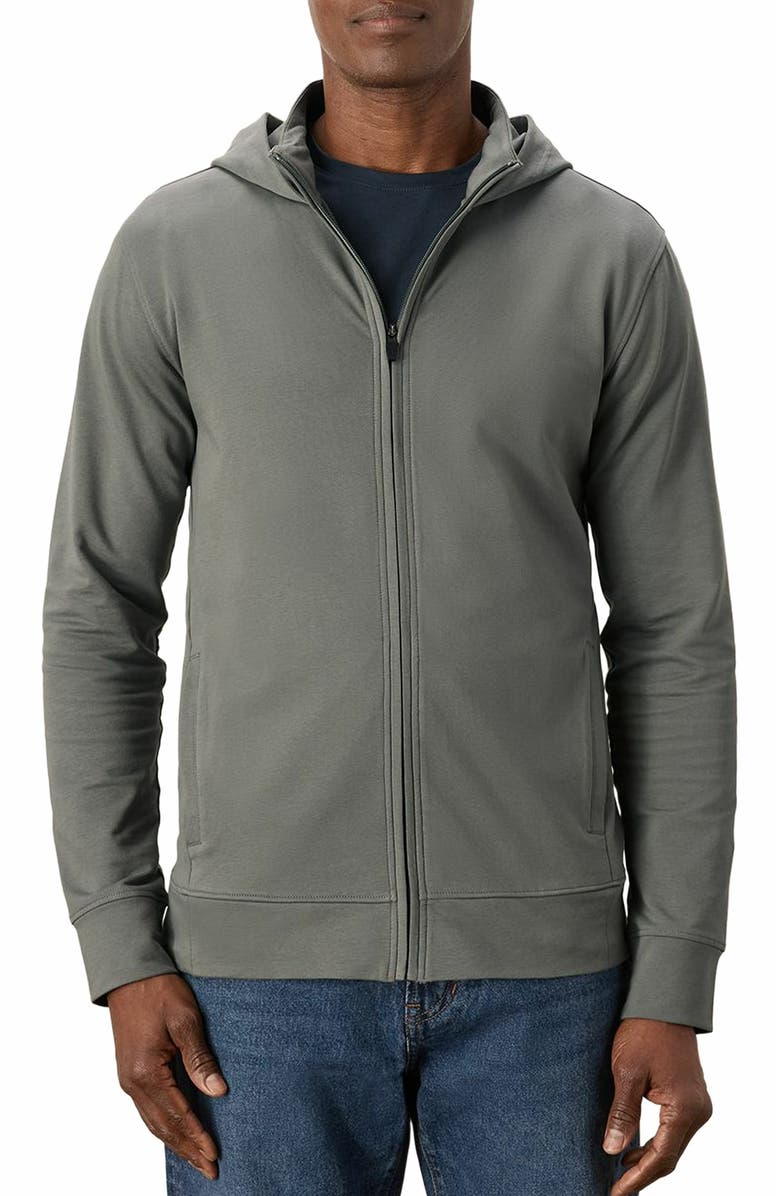 Pact Organic Cotton Stash French Terry Zip Hoodie, Alternate, color, Castor Grey