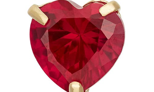 Fzn 10k Gold Ruby Heart Stud Earrings In Yellow