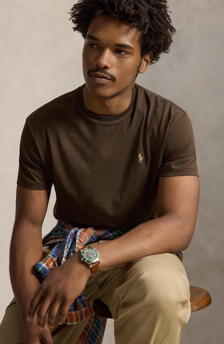 Polo Ralph Lauren Classic Fit Solid Cotton Jersey T-Shirt, Alternate, color, Nutmeg Brown