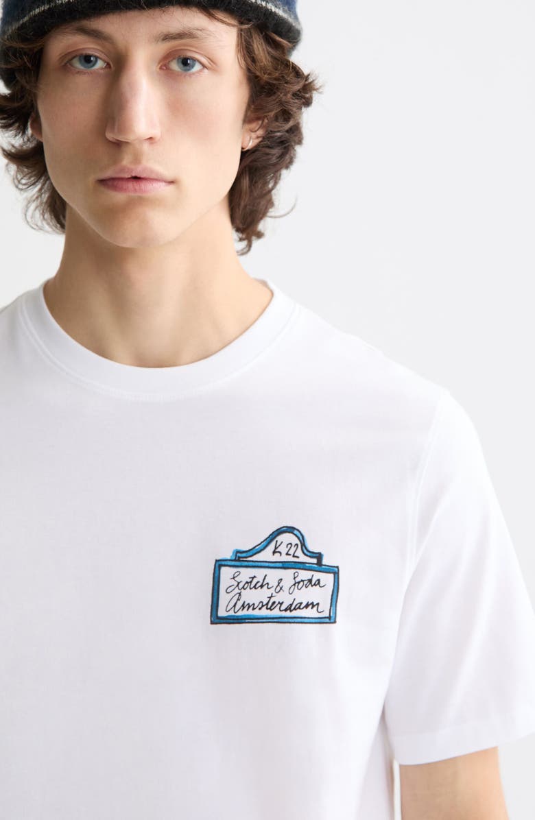 Scotch & Soda Crewneck Graphic T-Shirt, Alternate, color, Bright White