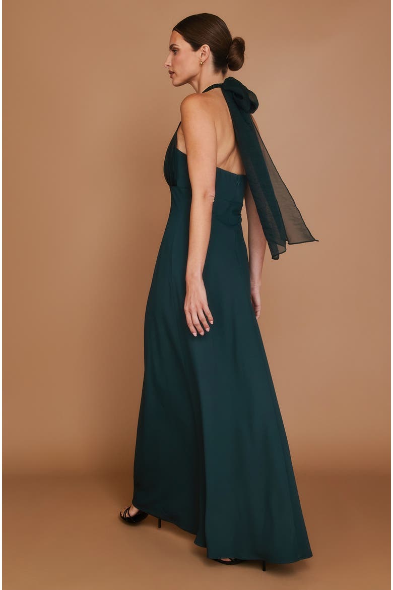 Organza Halter Neck Maxi Dress, Alternate, color, Turquoise