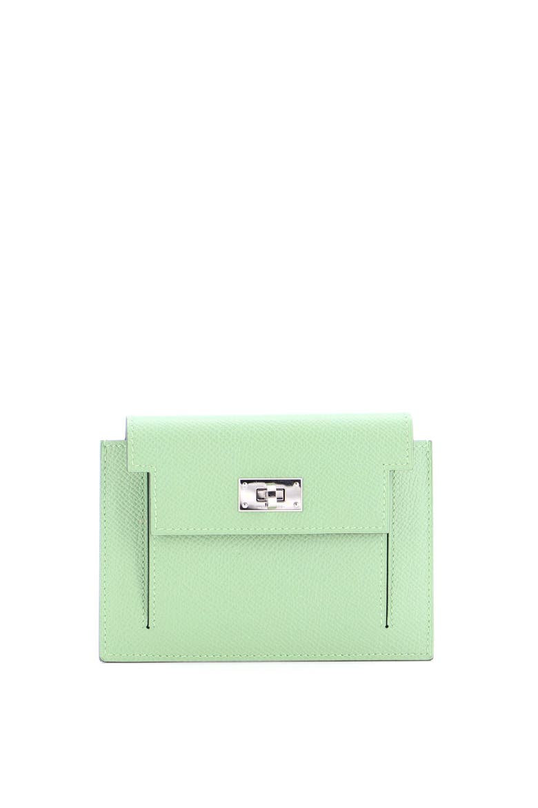 Kelly Pocket Compact Wallet Epsom, Main, color, Vert Criquet