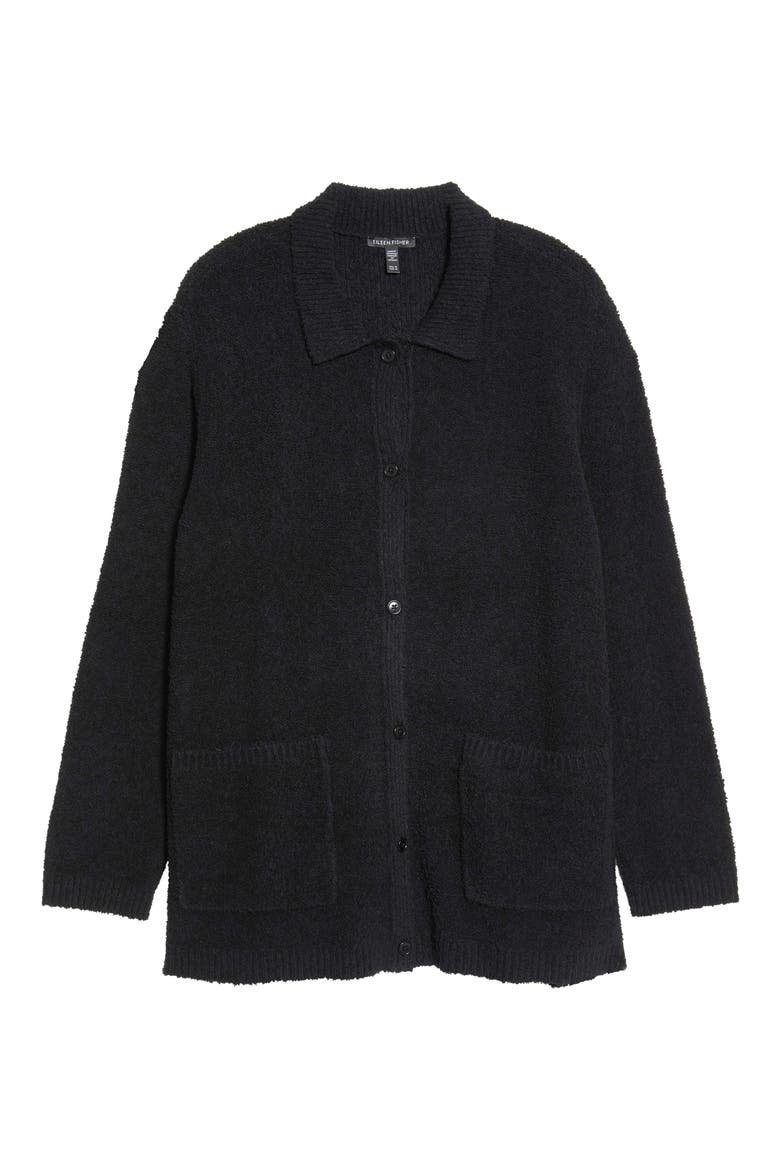 Cotton & Cashmere Blend Cardigan, Alternate, color, BLACK