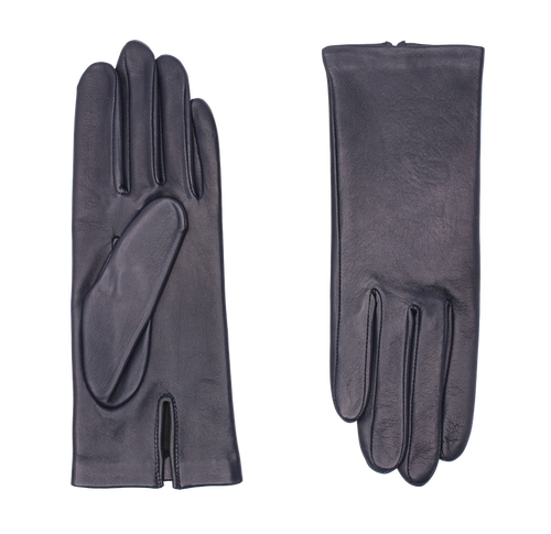 Agnelle Kate Leather Gloves In Gray