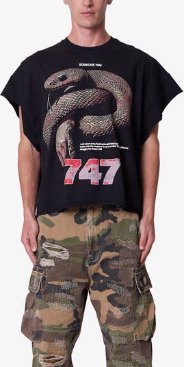 Snake Graphic Cutoff T-Shirt