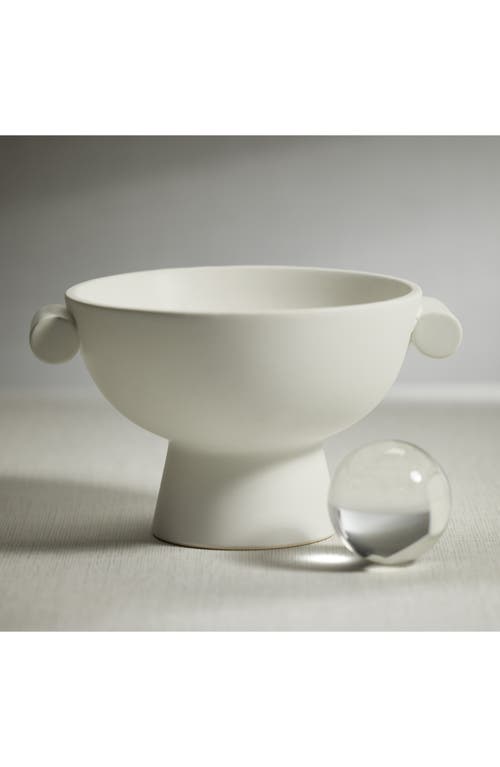 Zodax Braga Matte Ceramic Bowl In White