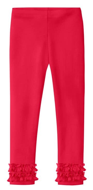 Girls Soft 100% Cotton Ruffle Leggings