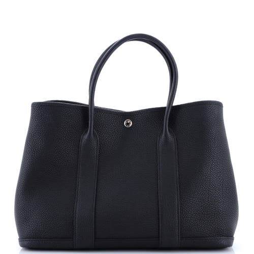 Pre-owned Hermes Hermes Garden Party Tote Leather 36 In Black