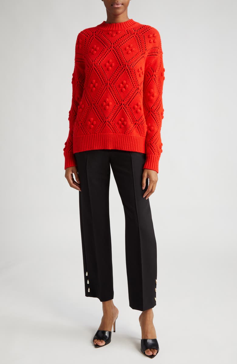 Lela Rose Imitation Pearl Detail Demi Pants, Alternate, color, 