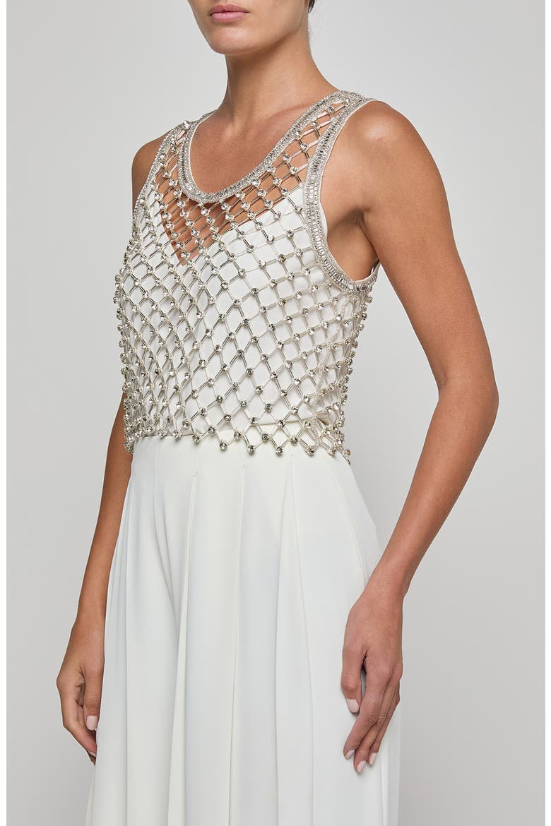 Freia Sheer Net Crystal Embellished Crop Tank, Alternate, color, CLEAR CRYSTAL NETTING