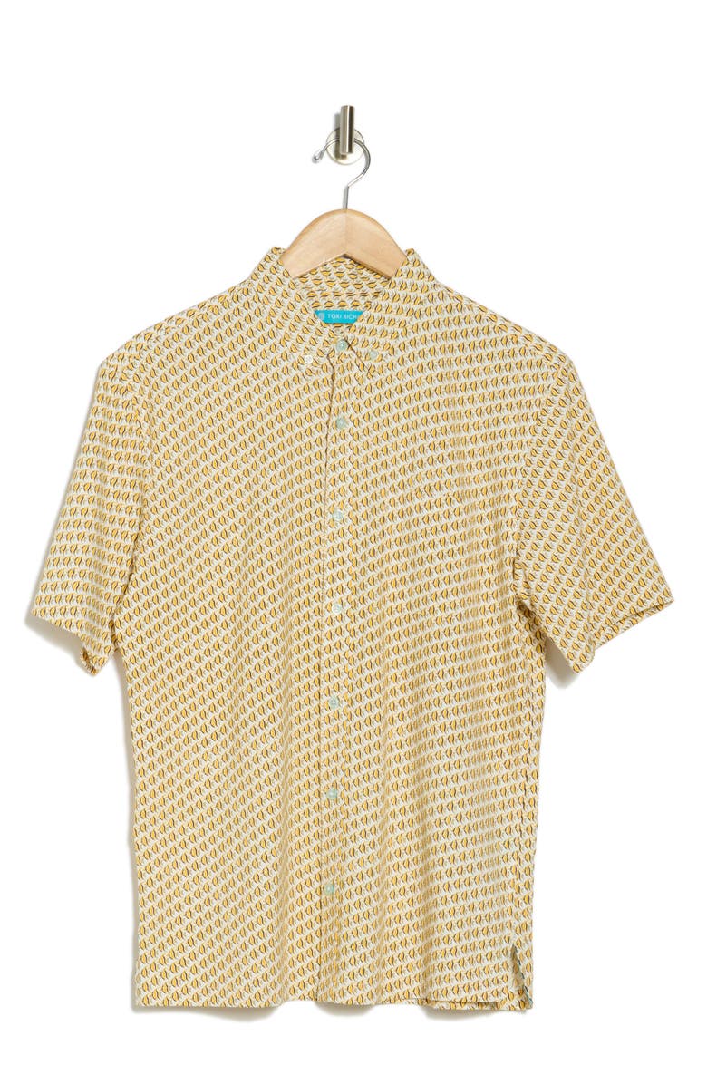 Tori Richard Idol Short Sleeve Button-Down Shirt, Alternate, color, Natural