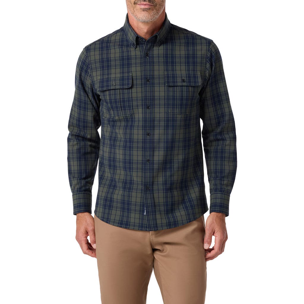 Mizzen + Main Mizzen+main Upstate Plaid Flannel Button-down Shirt In Green