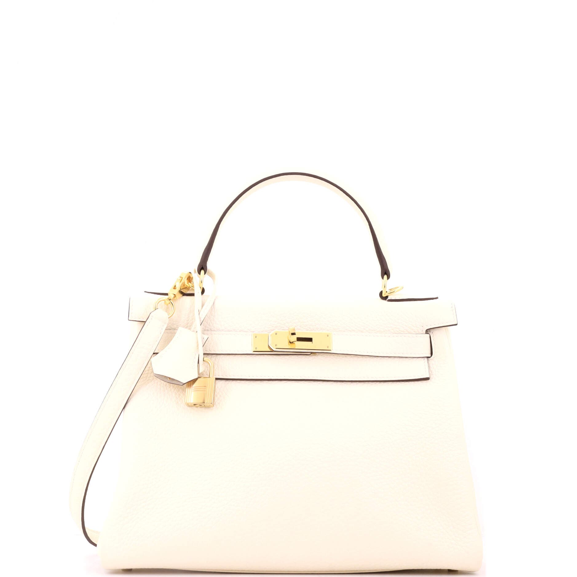 Kelly Handbag Light Togo with Gold Hardware 28, Main, color, White