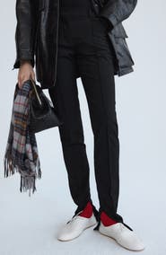 MANGO Hem Slit Wool Blend Trousers