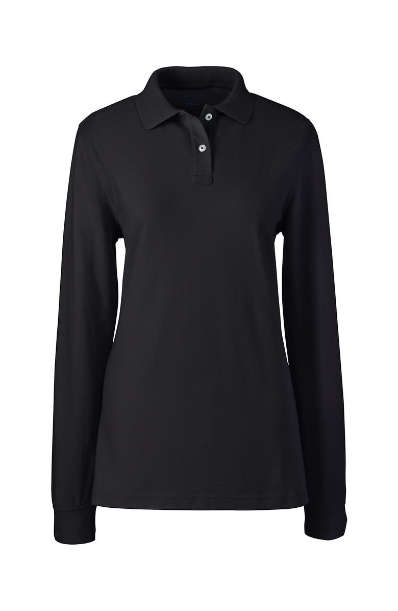 Lands' End School Uniform Young  Long Sleeve Mesh Polo Shirt, Alternate, color, 
