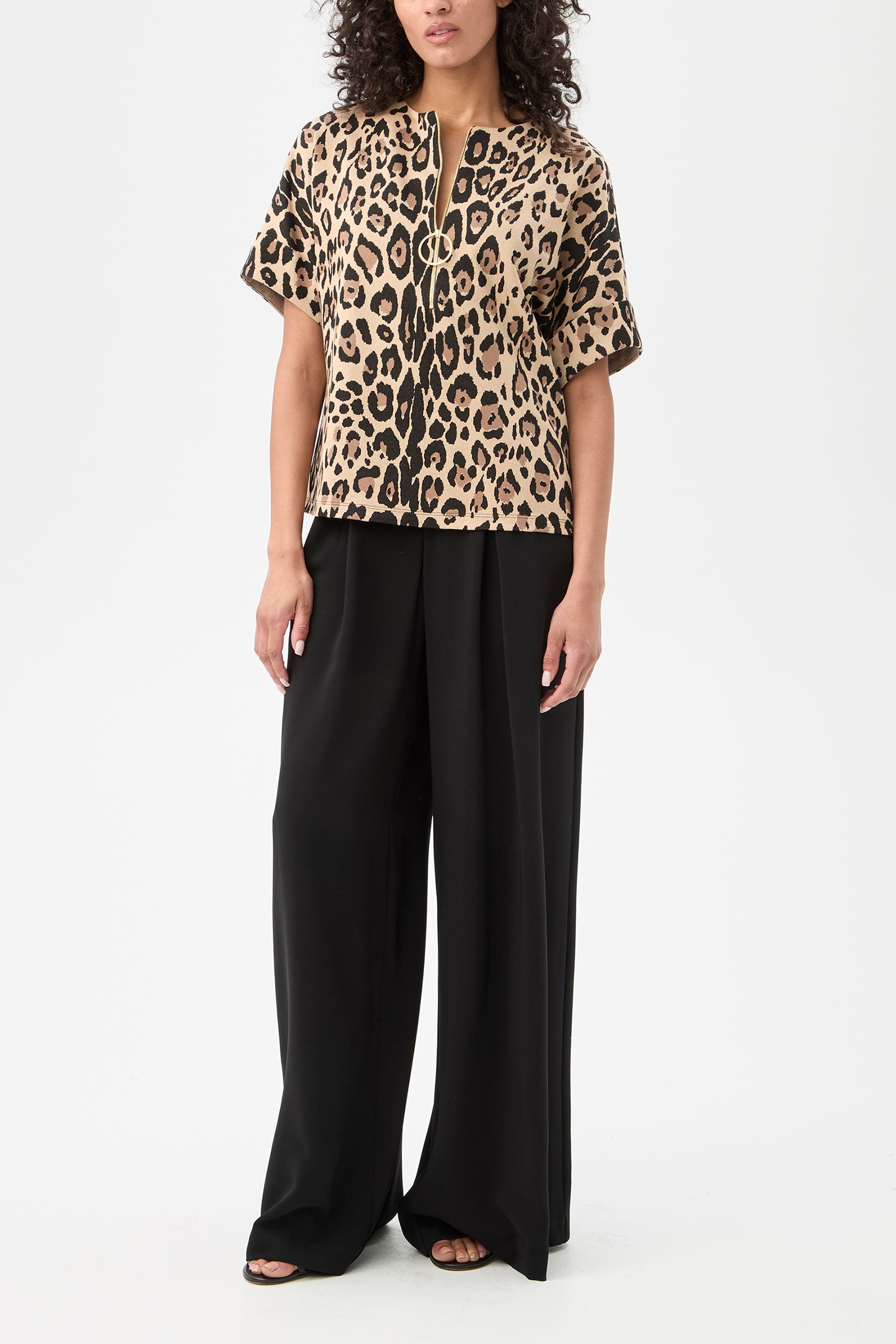 Stagehands Short Sleeve Leopard Top - image 2