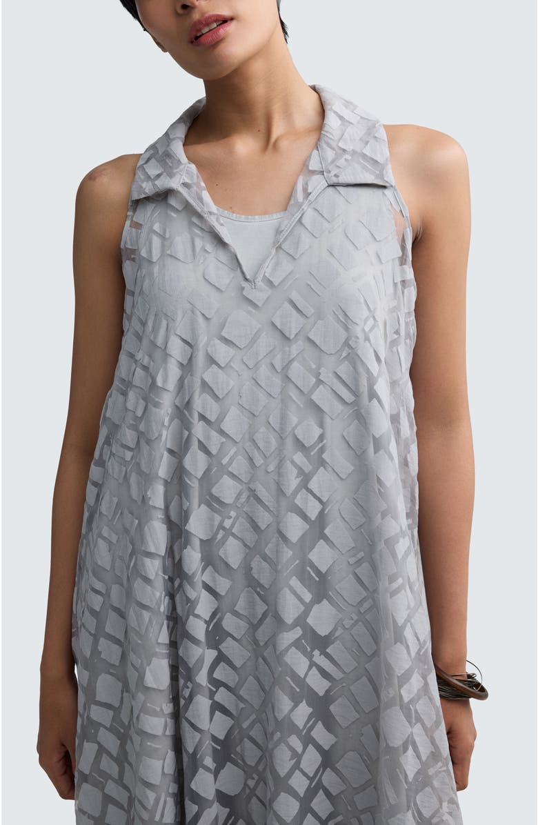 LUUKAA Elune Layered Hybrid Midi Dress, Alternate, color, Ash Grey