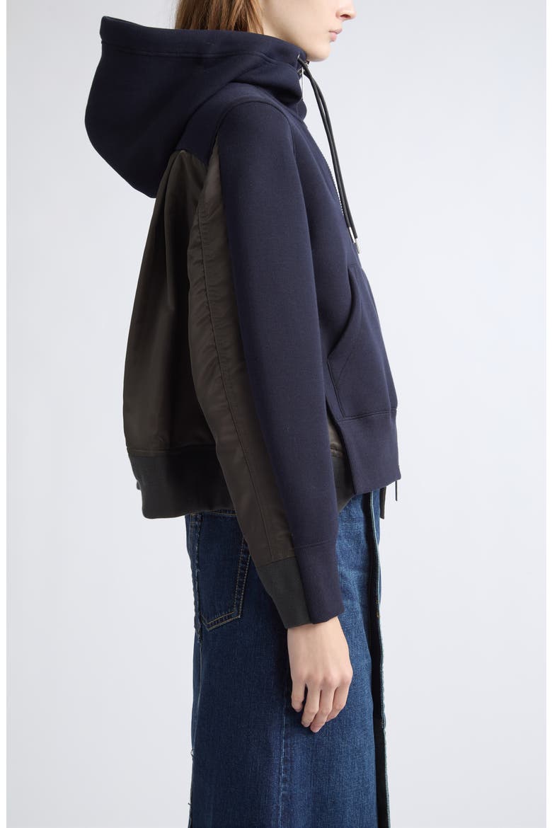 Sponge Sweat Full Zip Hoodie, Alternate, color, NAVY/ DARK KHAKI