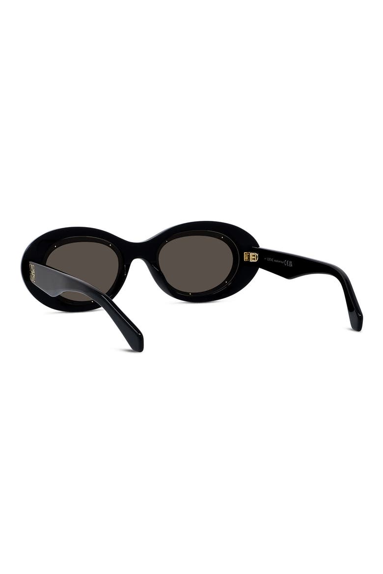 Anagram 54mm Oval Sunglasses, Alternate, color, SHINY BLACK / BROWN