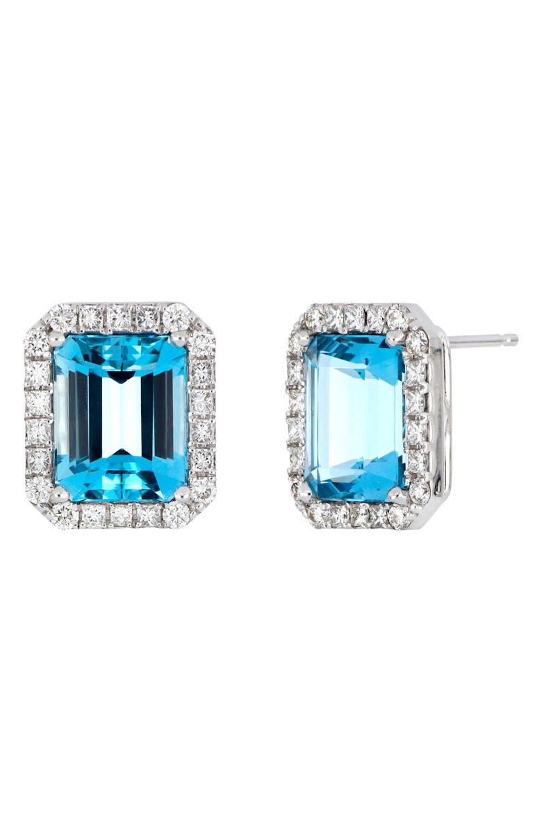 Bony Levy Aquamarine & Diamond Stud Earrings, Main, color, 18K White Gold Aquamarine