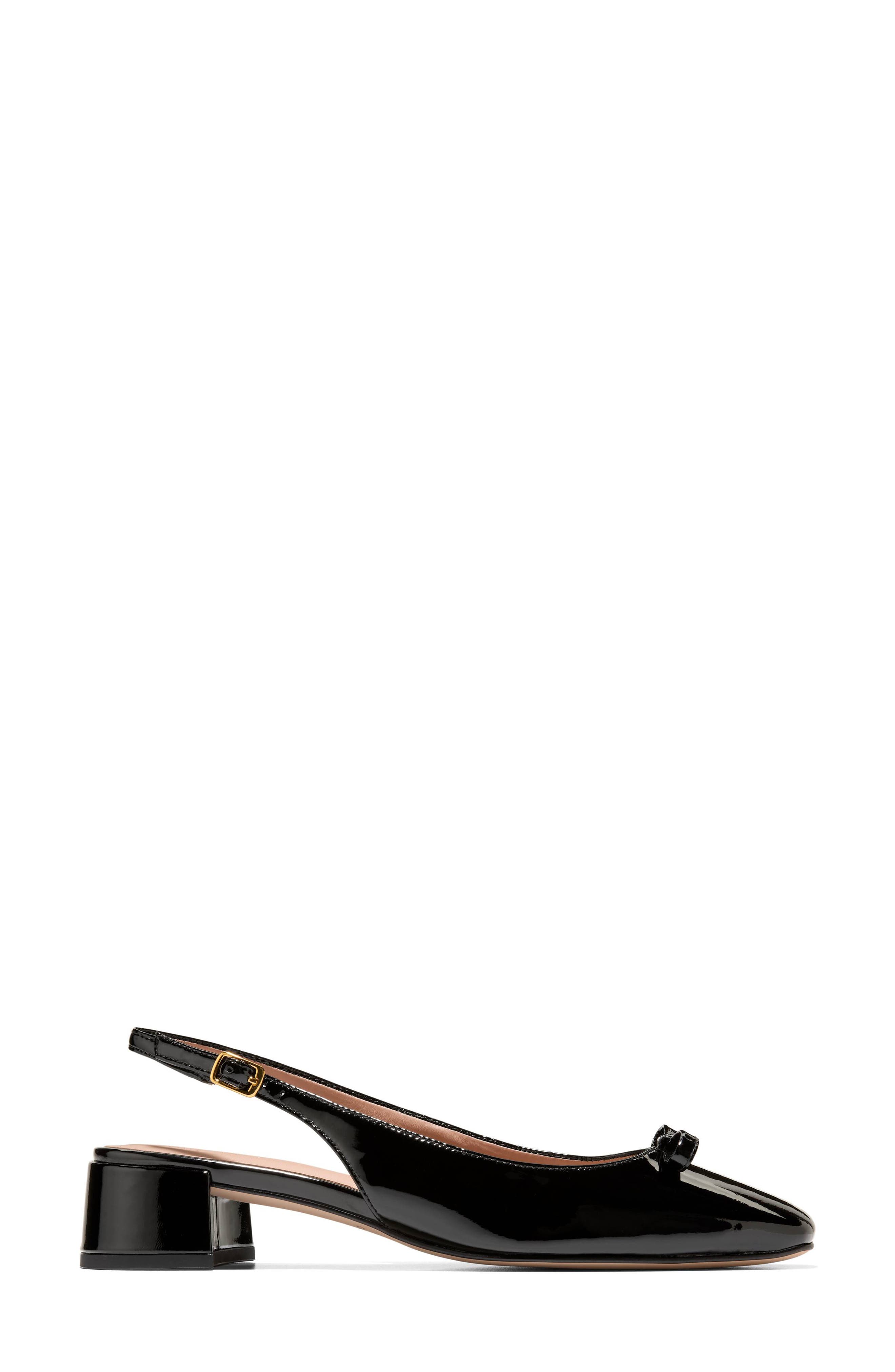 Cole Haan Patsy Bow Slingback Pump, Alternate, color, Black Patent Leather