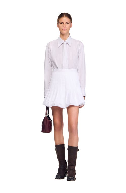 Sandro Striped Shirt With Detachable Tie In White