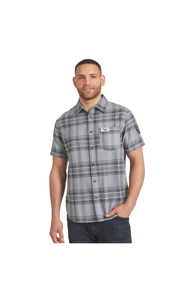 Men's Darius Rucker Collection by Fanatics Gray Las Vegas Raiders Woven Short Sleeve Button-Up Shirt, Main, color, Gray