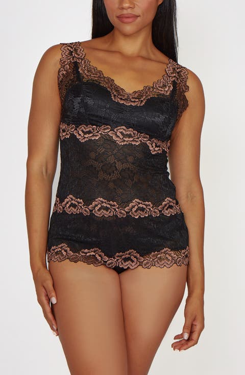 Lace Overlay Soft Cup Camisol Set