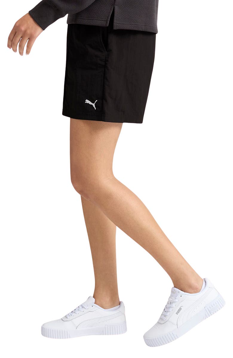 PUMA Essential Pintuck Shorts, Alternate, color, Puma Black