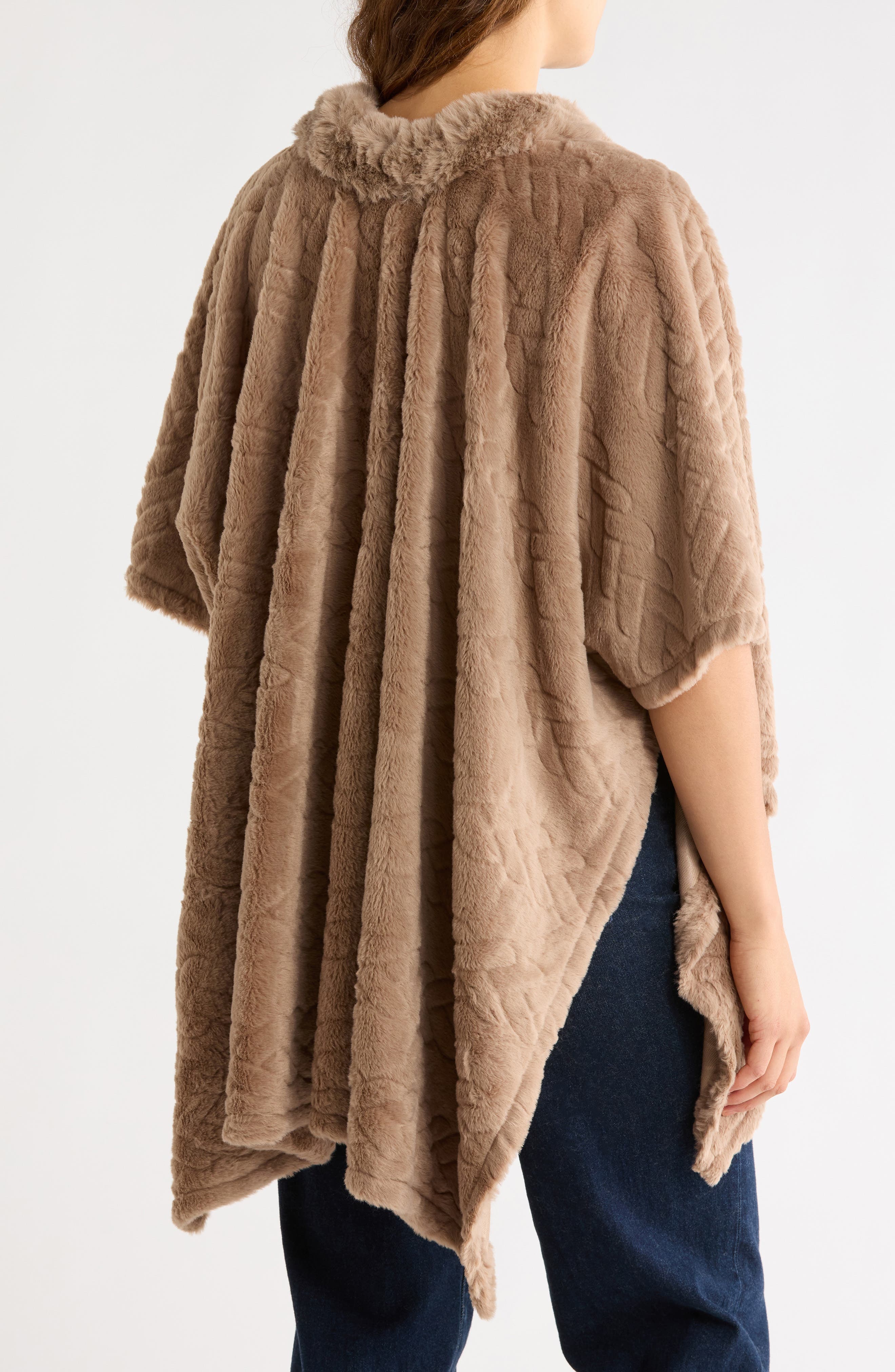 Ribbed Cardigan Poncho
