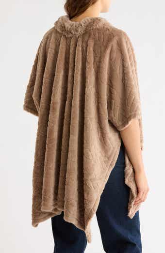 Ribbed Cardigan Poncho